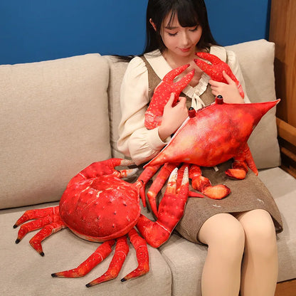 1Pc 35/55CM Kawaii Crab Plush Toy Real Like Swimming Crab King Crab Pillow Stuffed Soft Sofa Cushion Creative Birthday Gift