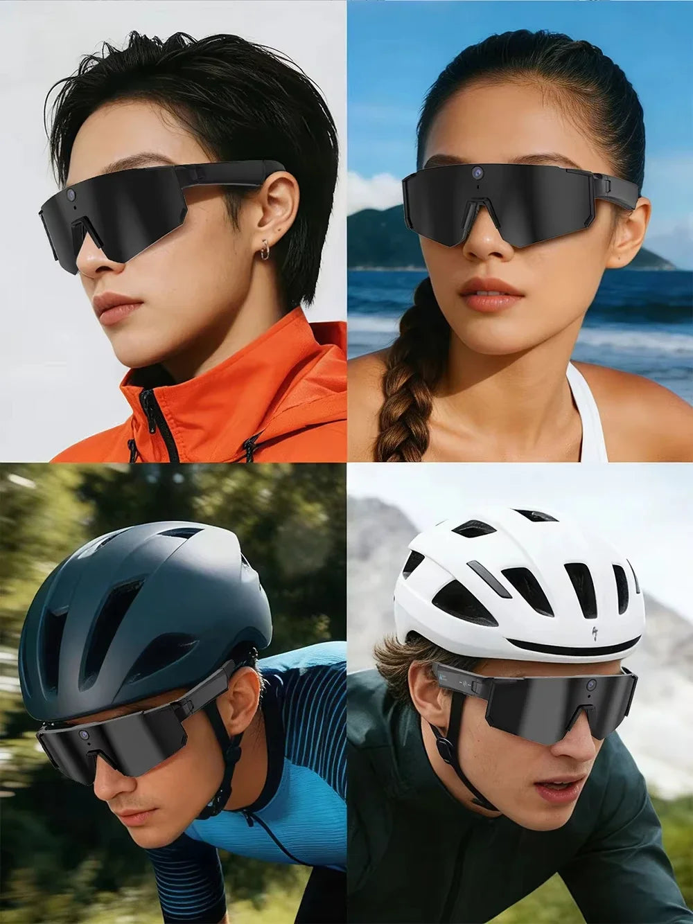 Lenovo 1600w AI Smart Camera Glasses Anti-shake 1080P Video Photo Cycling Sport ChatGPT Sunglasses DualMic 32GB Windproof Goggle