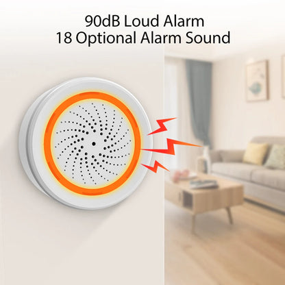 Tuya Zigbee Sound Light Sensor Smart Alarm Siren App Remote Control Home Security Protection System USB Sound Light Sensor