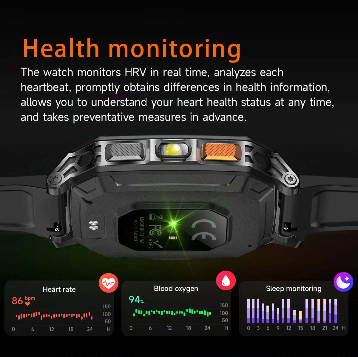 New Rugged Military Smart Watch Men 1400 mAh battery 2.01inch Bluetooth Call Health monitoring device LED flashlight Smart watch