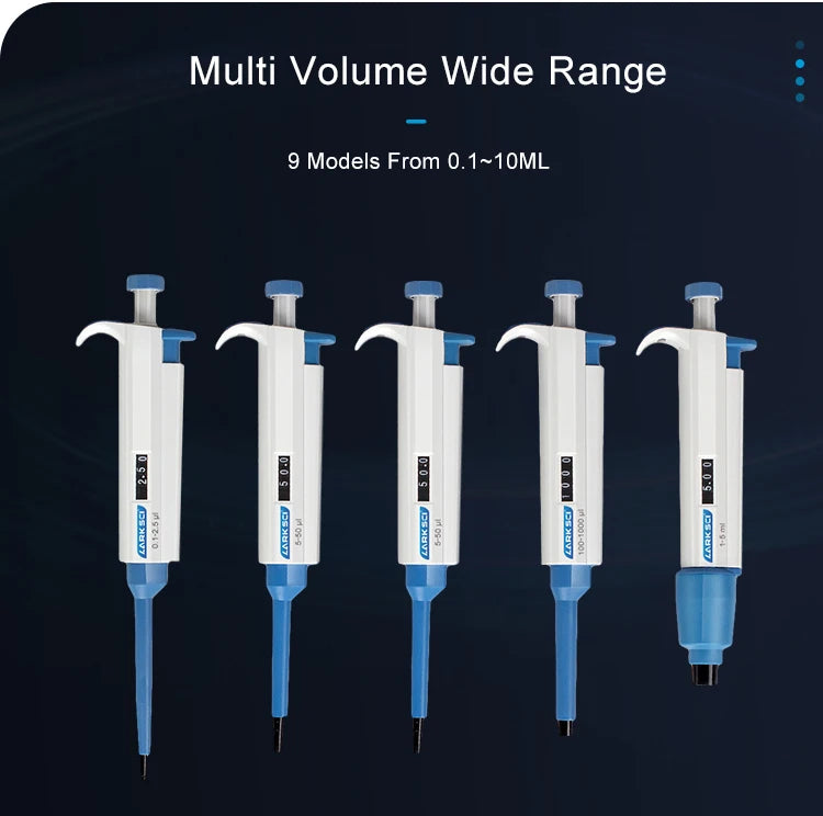 Laboratory Pipette Adjustable Single Channel Digital Micropipette With Pipettor Tips