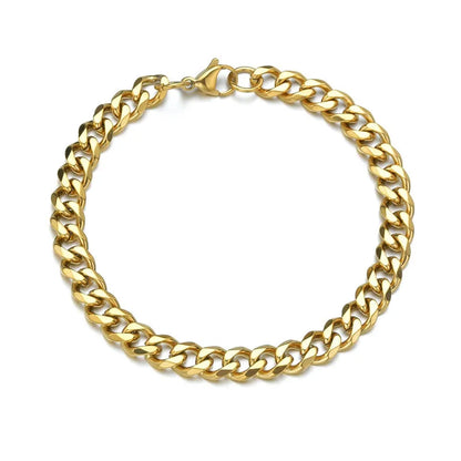 LETAPI Fashion Stainless Steel Curb Cuban Chain Bracelet for Men Women Hip Hop Couple Unisex Wrist Hand Jewelry Gift Party