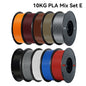 KINGROON 22LBS PETG or PLA filament 3D Printer Filament 10 Rolls 1KG 1.75MM Eco-Friendly Good Toughness Mix Color Free Shipping