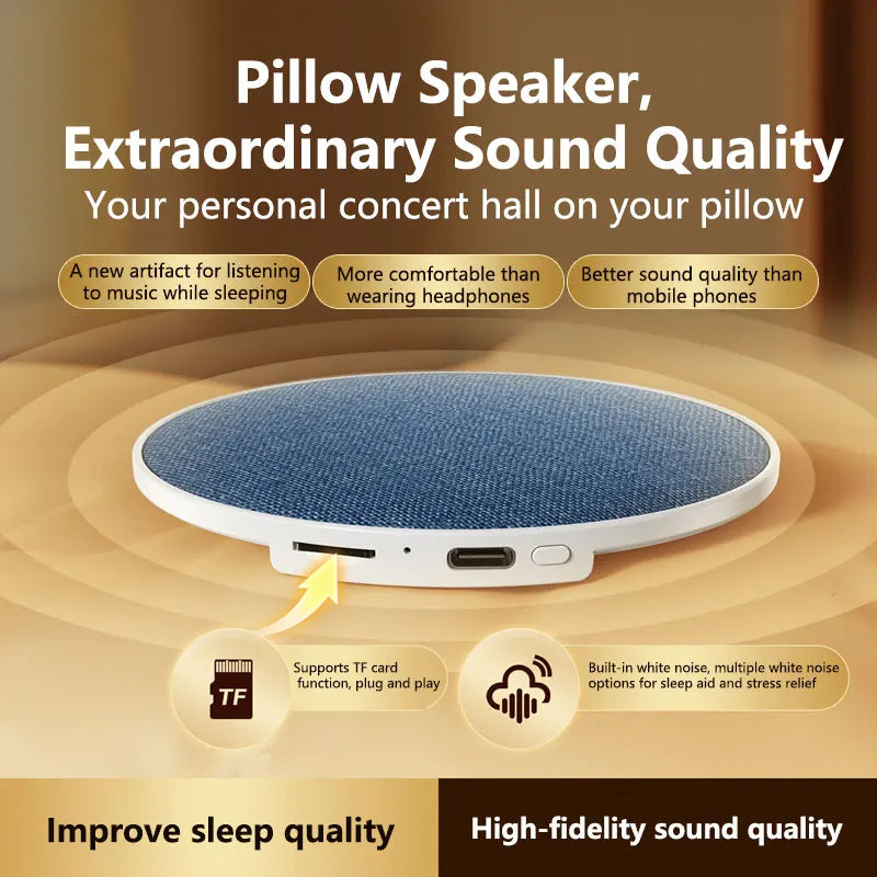 High Dynamic Sound Quality Bluetooth Speaker Bedside Sleep-enhancing Audio Ultrasonic Pillow-top Sleep Aid Speaker 2026 NEW