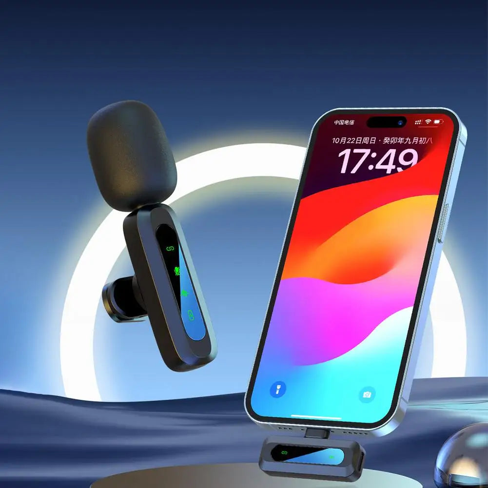 Professional Wireless Lavalier Microphone For Smartphones, Computers and Cameras, Plug and Play,Type-C Port 1-2