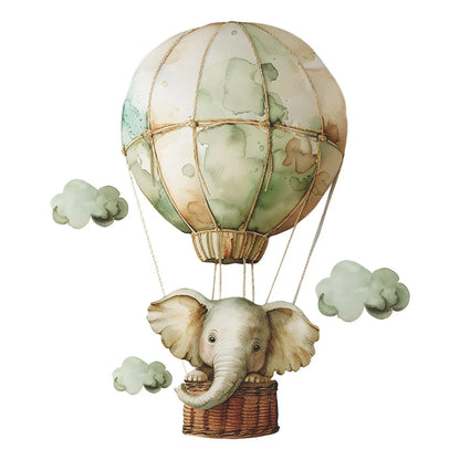 1pcs cartoon spring elephant hot air balloon children's room bedroom porch home decoration wall stickers self-adhesive