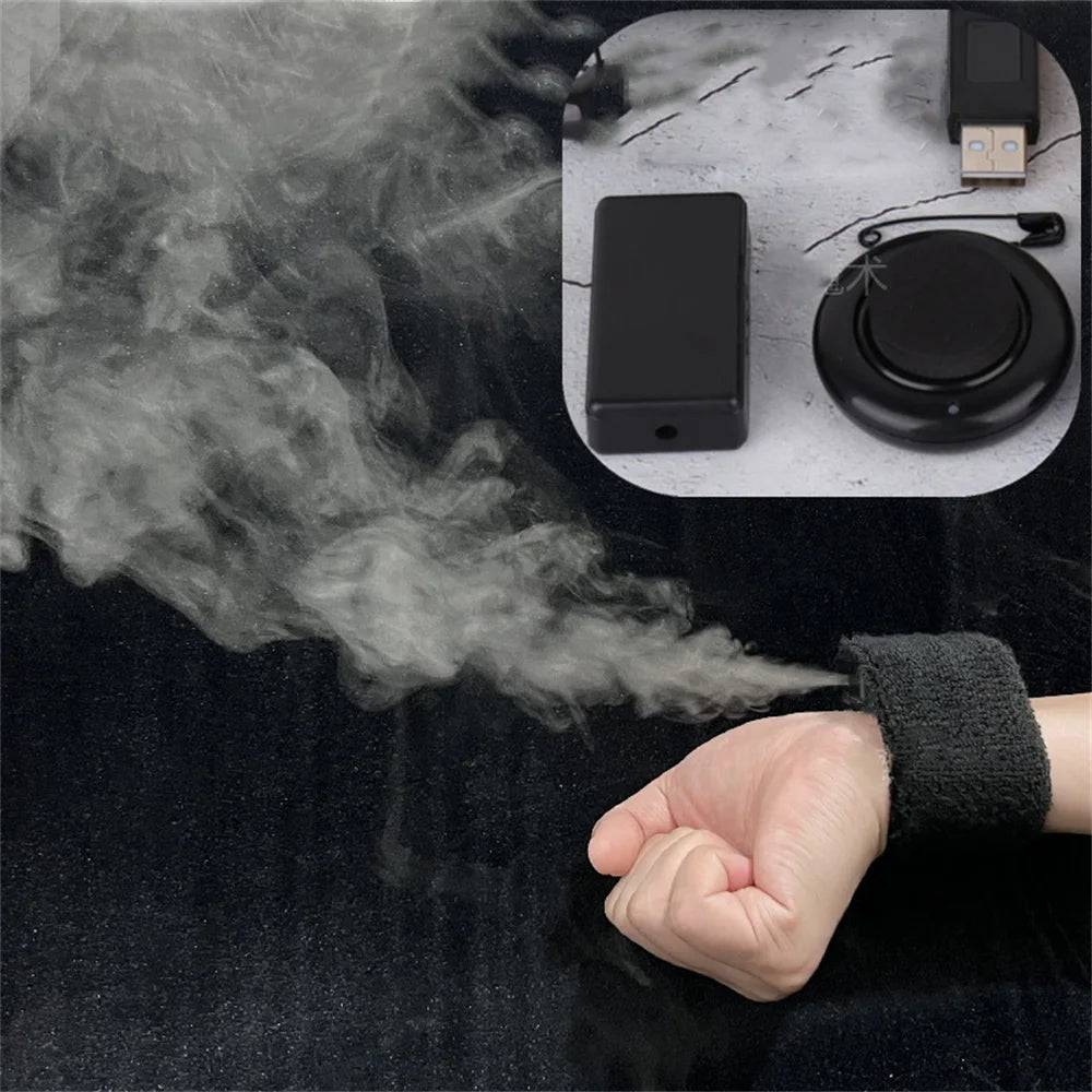 Mini Wrist Smoke Device Magic Props Remote Control Silent Smoke Maker for Short Sleeve Performance Magia Toys Professional Gadge