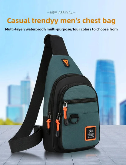 Fashion Men's Chest Bag Handbag Lightweight Oxford Fabric Crossbody Shoulder Bag Stylish Casual Men's Waist Packs Male Chest Bag