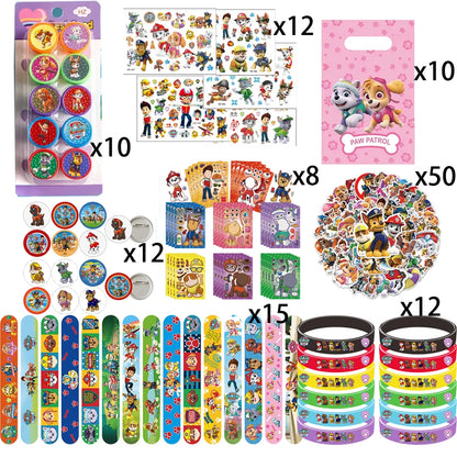 Paw Patrol Party Favors Slap Bracelet Stamps Keychains Gift Bag Stickers Birthday Party Decoration Christmas Stocking Fillers