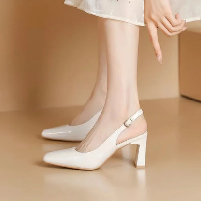 2026 Summer New Fashion Square Toe High Heel Sandals for Women - Closed Toe Breathable Comfortable Elegant Sexy Dress Shoes