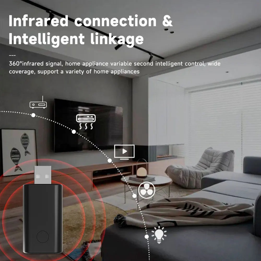 Smart WiFi IR Remote Control USB Mini Universal Infrared Controller Compatible with Alexa Google Assistant Tuya Smart Home