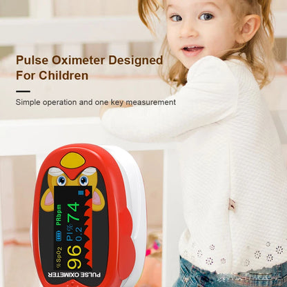 Rechargeable Child Finger Pulse Oximeter TFT Display Strap Lanyard Blood Oxygen Saturation Meter Children Kids Oximetro SPO2