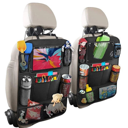 Car Backseat Organizer with Touch Screen Tablet Holder Auto Storage Pockets Cover Car Seat Back Protectors Car Accessories
