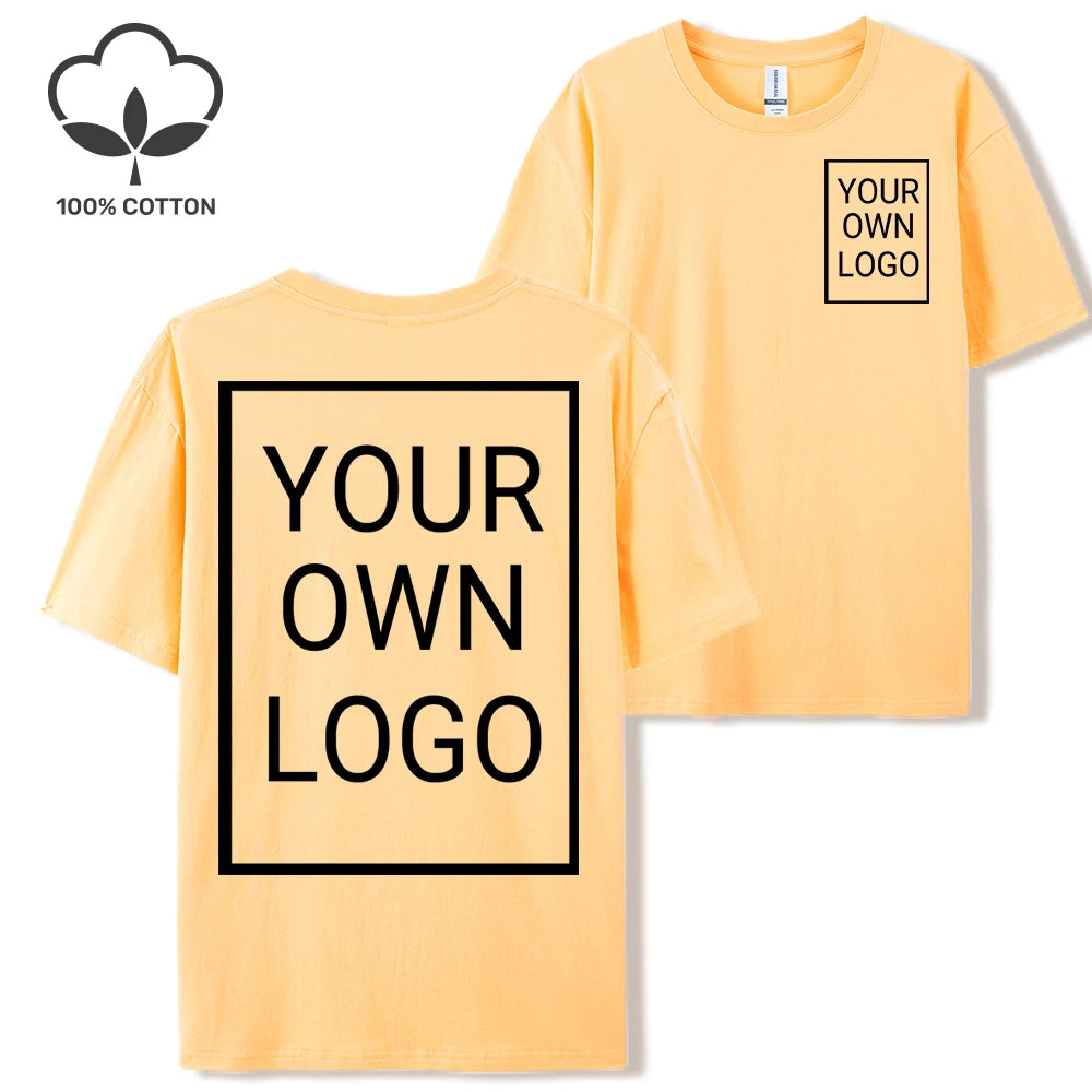 Double Sided Customized LOGO Picture Women T-Shirt Summer Y2K Loose Short Sleeves Comfortable T Shirts Crewneck DIY Tee Tops