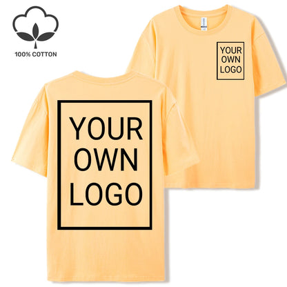 Double Sided Customized LOGO Picture Women T-Shirt Summer Y2K Loose Short Sleeves Comfortable T Shirts Crewneck DIY Tee Tops