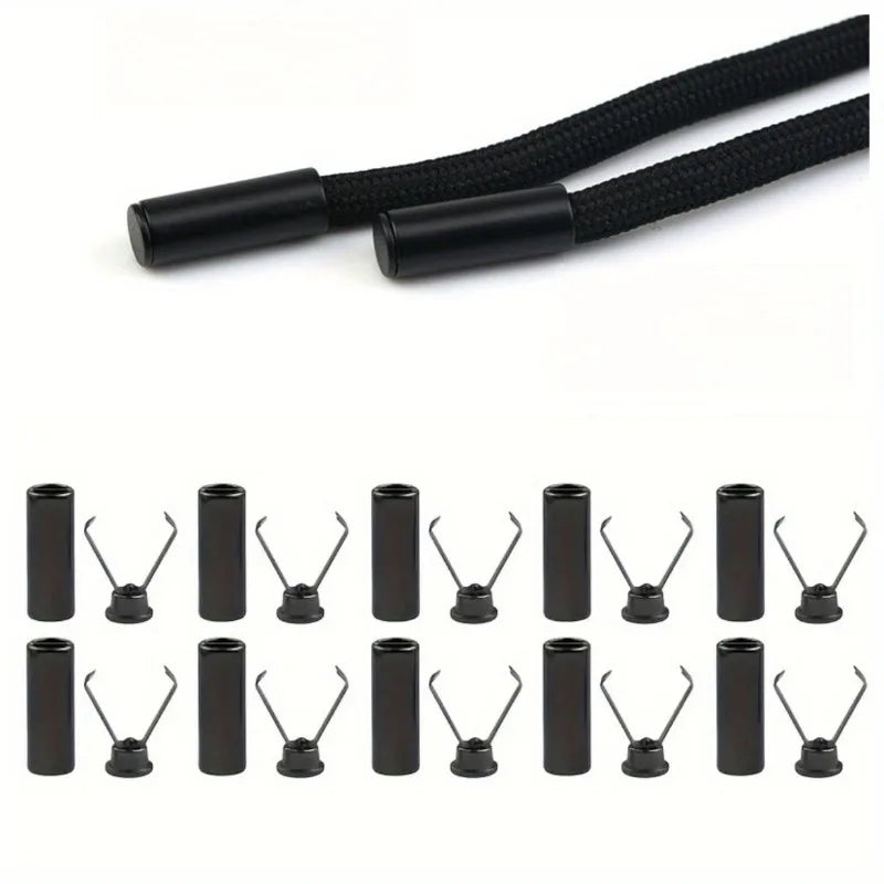 10pcs Heavy Duty Cord Locks Adjustable Metal Clips Secure Fastening for Shoelaces Bags Hoodies DIY Crafts Organizing Cables