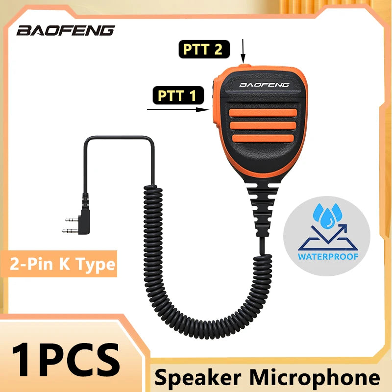 Baofeng BF-780 PTT Remote Shoulder Walkie Talkie Speaker Microphone Mic Waterproof For UV-25L M-5R Quansheng UV-K5 UV-K6 Radio