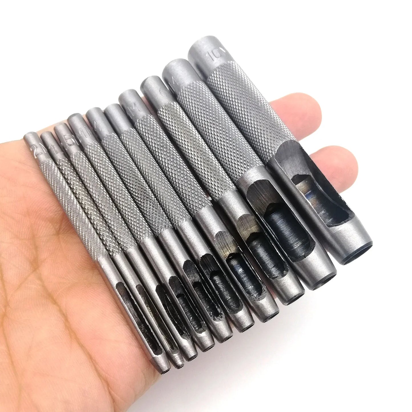 4/6/10pcs Mix Size Round Hole Punch Hollow Cutter Set Lot for Gasket Rubber Leather Craft Belt Bag Clothing High Hardness Steel