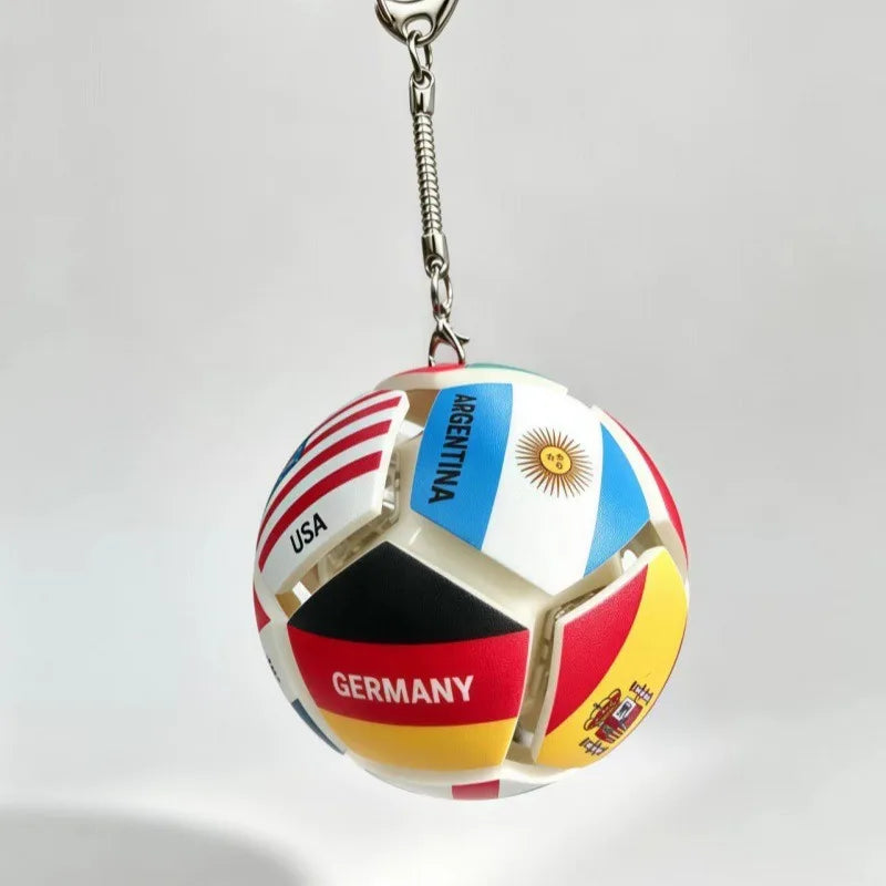 USA Mexico Canada All Country Flag Football Keychain Fidget Stress Ball Squishy Decompression Toy Anxiety Relief Fan Souvenir