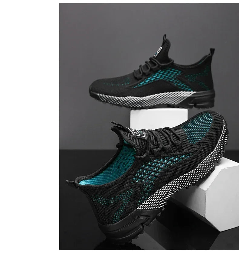 YRZL Running Shoes Men Comfortable Lightweight Grey Walking Sneakers Breathable Air Mesh Non Slip Casual Tennis Shoes for Men