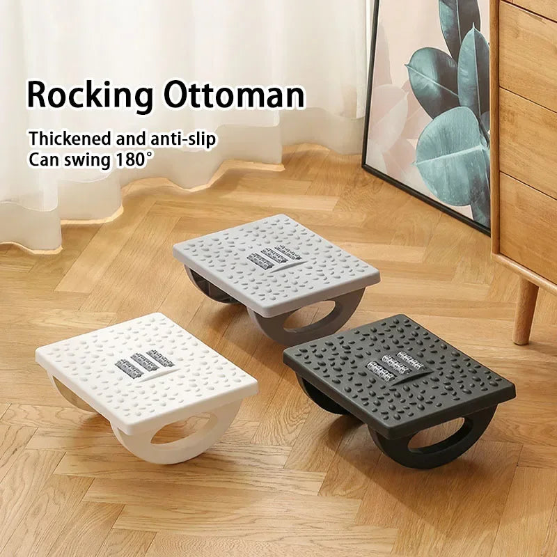 Ergonomic Under-Desk Foot Rest with Massage Rollers – Portable Foot Stool for Home & Office