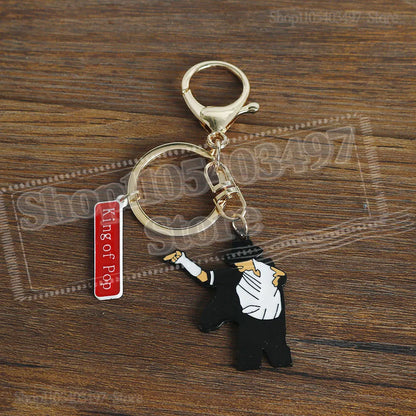 2026 Michael Jackson "King of Pop" Keychain, MJ Moonwalk Figure Keyring with Fedora Hat Pendant, Music Fan Collectible Gift