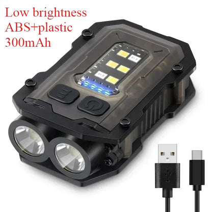 800mAh Super Bright LED COB Flashlight 8 Modes Keychain Light IPX4 Waterproof Magnetic Type C Rechargeable Mini EDC Torch Light