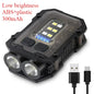 800mAh Super Bright LED COB Flashlight 8 Modes Keychain Light IPX4 Waterproof Magnetic Type C Rechargeable Mini EDC Torch Light