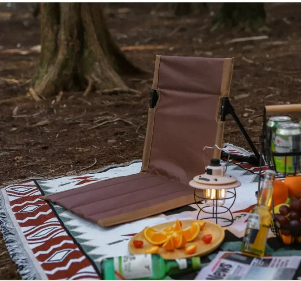 1pc Foldable Camping Chair Outdoor Garden Park Single Lazy Chair Backrest Cushion Picnic Camping Folding Back Chair Beach Chairs