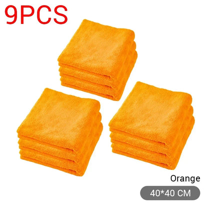 1/2/6/9 Packs 300GSM Car Thicken Cleaning Cloth Professional Cleaning Car Wiping Microfiber Towel Car Wash Rag 40x40cm New