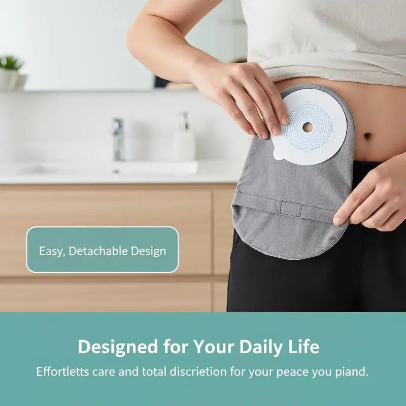 Hoyytu 1Pcs Washable Ostomy Bag Protector Adjustable Soft Breathable Colostomy Pouch Cover for Daily Wear