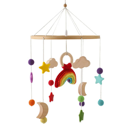 Baby Mobile Crib Bed Bell Musical Rattles Toys Soft Felt Cartoon Animal for Infants Nursery Mobiles Forest Animals Crib Toys