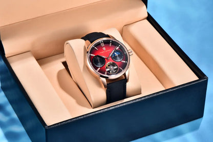 PAGANI DESIGN Men Watches Automatic Mechanical Watch Tourbillon Clock Genuine Leather Waterproof Watch Military Wristwatch Man ﻿