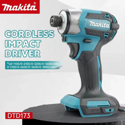 Makita DTD173 Cordless Brushless Impact Driver 1800RPM 180Nm Electric Drill for Wood Bolt T-Mode Compatible with Makita Battery