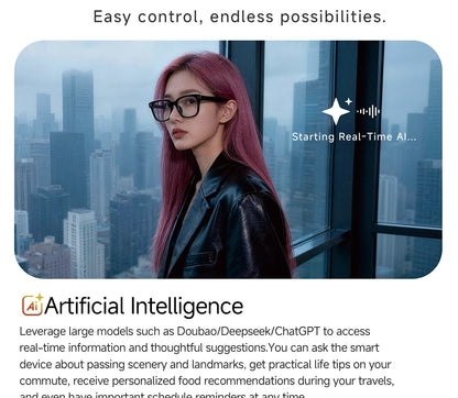 MT5 Ultra AI Smart Glasses 8MP Camera Video Recording Real-Time Translation Bluetooth Call Music with Charging Case