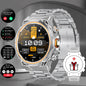 LIGE 2026 Nowy Zewnętrzny Wojskowy Zegarek Smartwatch z Baterią 400 mAh, Wodoodporność 5ATM, Latarka, Monitor Tętna, Tracker Sportowy dla Mężczyzn