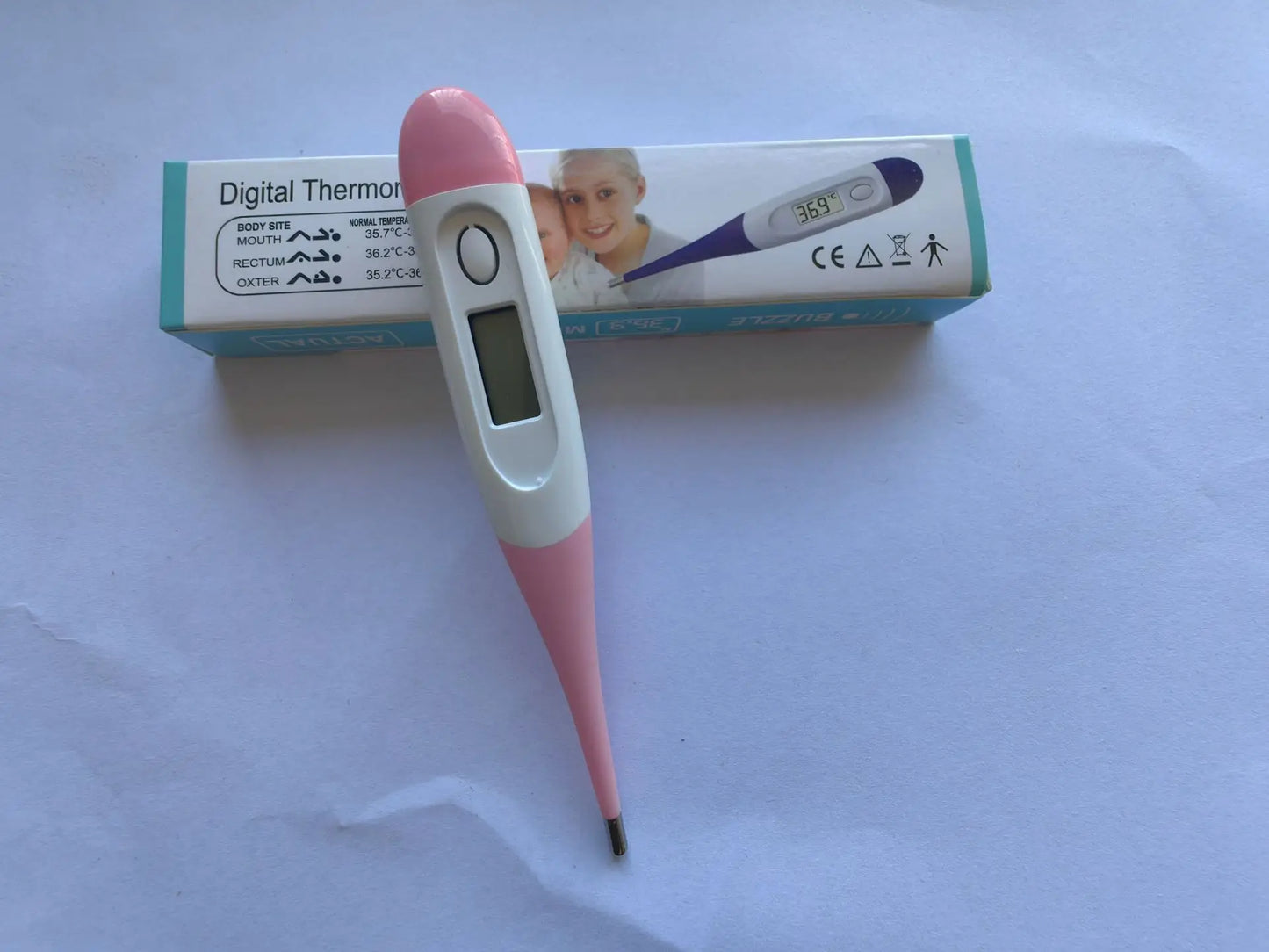 Digital Thermometer with Soft Tip, Oral & Armpit Temperature Test for Baby Adults, Home First Aid Fever Detection Tool