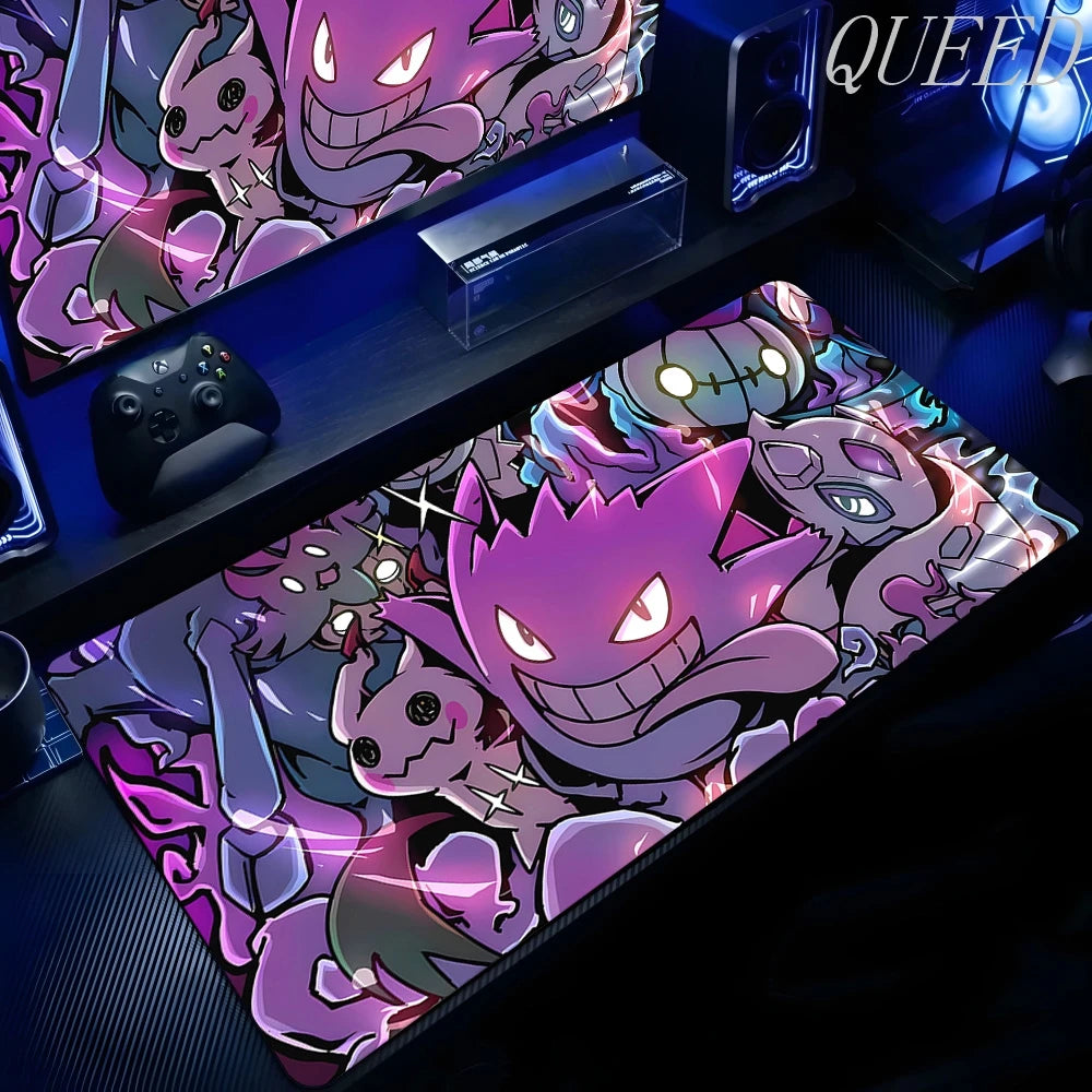 Laptop Black Gaming Accessories Mouse Pad Keyboard Non-slip Rug PC Japan Anime P-pokemon Gengar Mousepad Gamer Keyboard Carpet