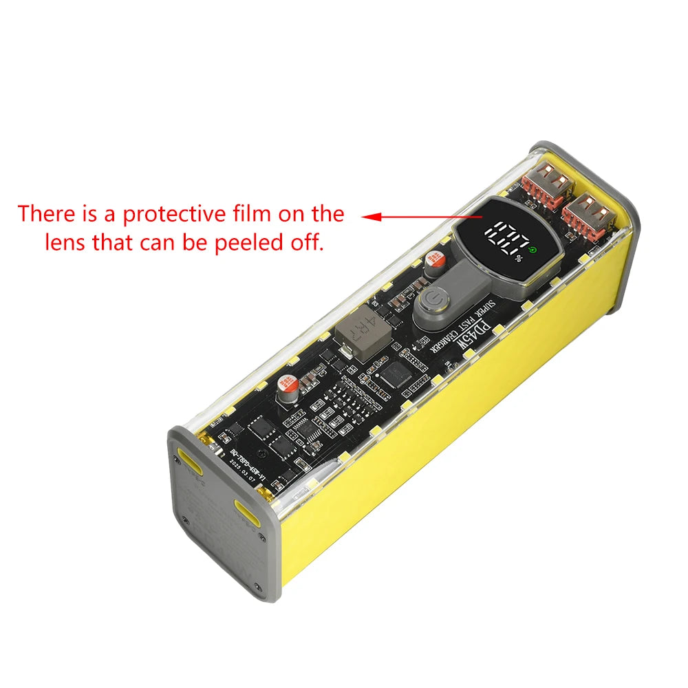 8Slots 18650/21700 Power Bank Case DIY Kit Mecha Transparent Quick Charge Flash Charger Battery Case Kit Power Bank Box Type C
