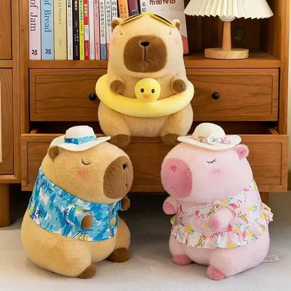 New 21cm Capybara Plush Toy Simulation Capibara Anime Fluffty Toy Cute Animals Beach Style Stuffed Doll Christmas Gifts for Kids