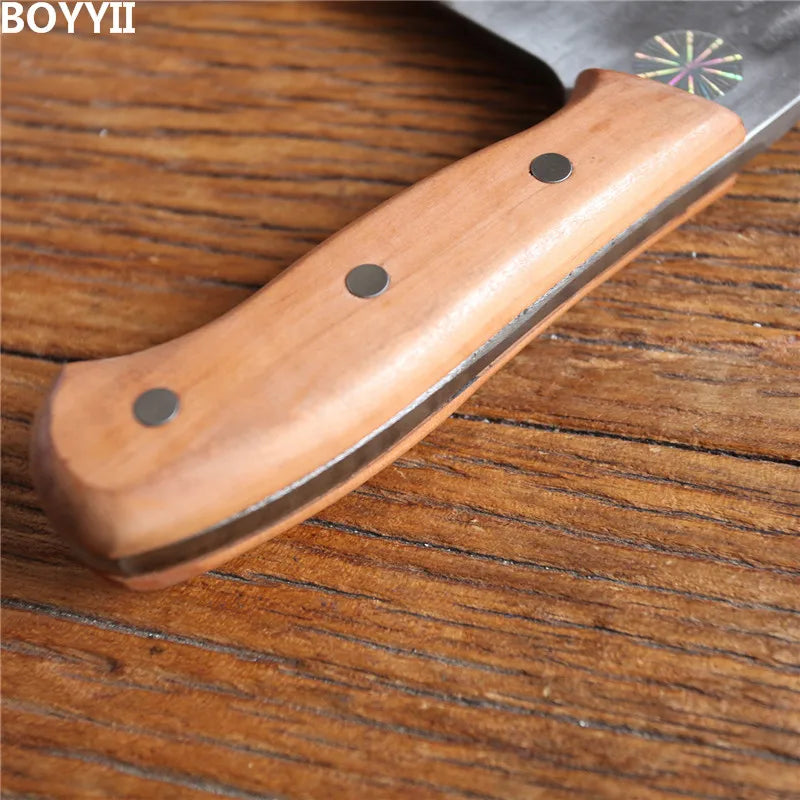 1 KG Chopping Knife 6mm Thickened Handmade Forged Kitchen Bone Knife Butcher Durable Hard Blade Chopper Kitchen Knife Cleaver
