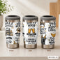Funny Beer Quotes Vacuum Flasks 4-in-1 Stainless Steel Can Cooler Insulated Beer Soda Coffee Holder Dual Lids Fits 12oz