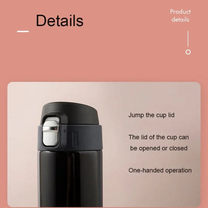 Creative Bullet Lid Thermos Cup, Simple Solid Color Direct Drinking Water Bottle, Durable Practical for Students School Use