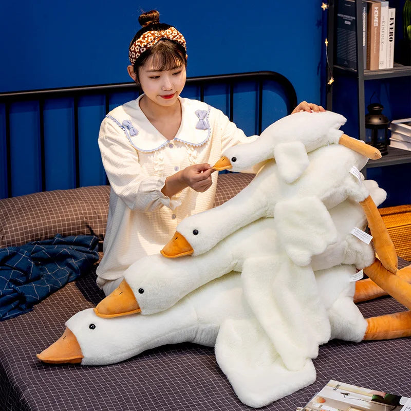 Classics Big White Goose Throw Pillow Fun Internet Famous Goose Plush Body Pillow Accompany Sleep Pillow Sofa Cushion Kids Gift