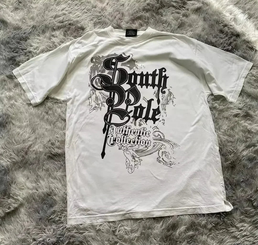 imited Stock Men's Harvester Skull T-Shirt Gothic Wings Cross Print  Vintage Streetwear Soft Breathable FabricL
