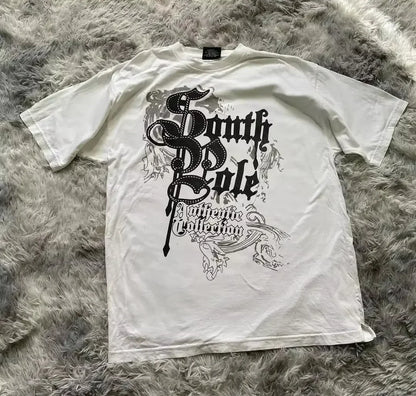 imited Stock Men's Harvester Skull T-Shirt Gothic Wings Cross Print  Vintage Streetwear Soft Breathable FabricL