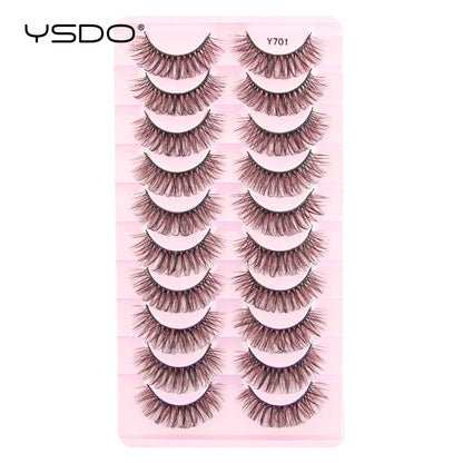 Lashes 3/10 Pairs Half Lashes Cat Eye Natural Long Lashes 3D Mink Eyelashes Full Strip Lashes Makeup Extension Tools