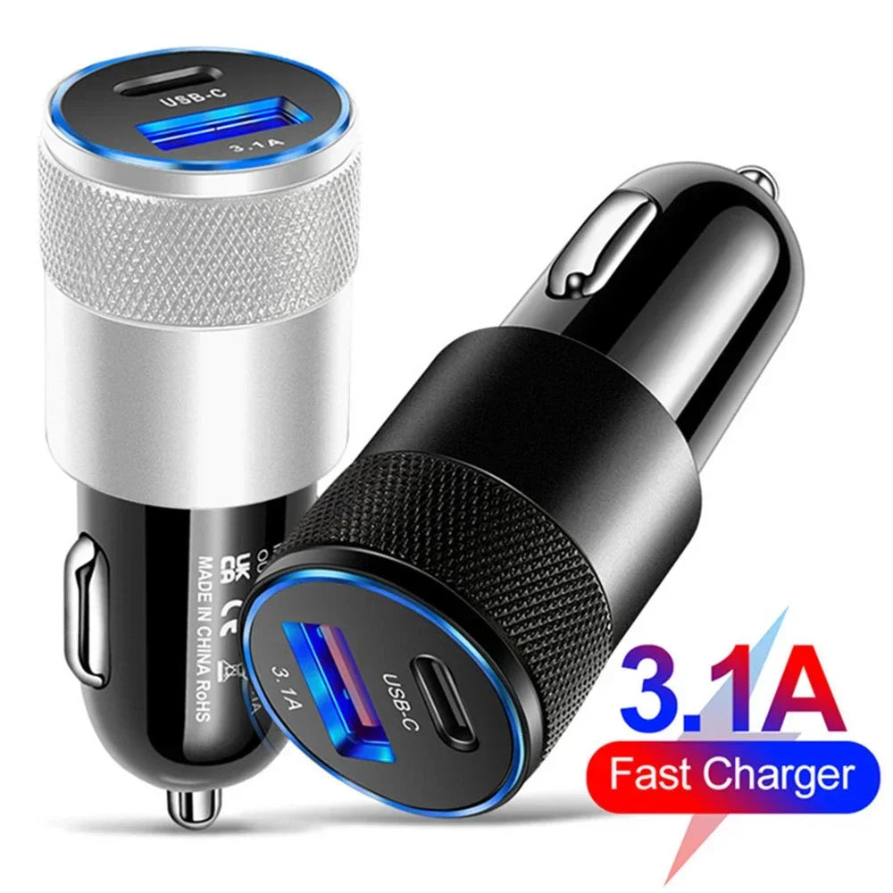 66W Car USB Adapter Fast Super Car Charger Cigarette Lighter PD USB Car Charger Auto Parts Accessories For iPhone Xiaomi Samsung