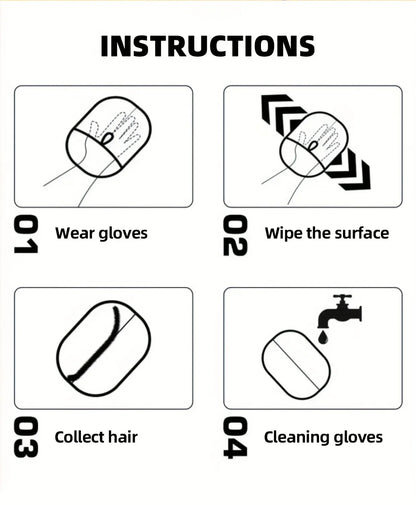2-Piece Pet Hair Removal Gloves – Double-Sided Cat Brushes, Anti-Shedding Grooming Gloves, Hair Control Care Tools
