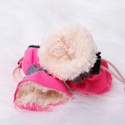 Dog Shoes 4pcs Waterproof Anti-Slip, Winter Warm Boots with Socks, Breathable Soft Pet Outdoor Accessories